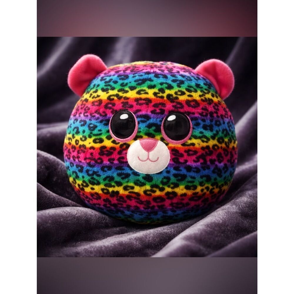 EUC TY Squish-a-boo DOTTY The Rainbow Leopard